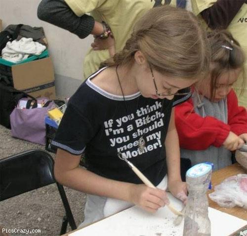 kid with bitch shirt Ways not to dress your kid.
