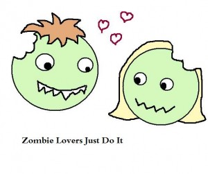 boy and girl zombies in love