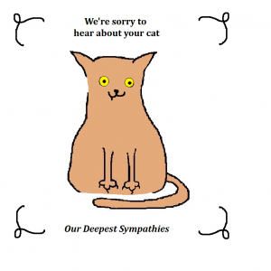 not zombie cat Zombie Cat Returns sympathy card - outside