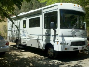 RV at park 1 My new rig. We're at an RV park for a couple weeks before heading to BlogHer '11 in San Diego.