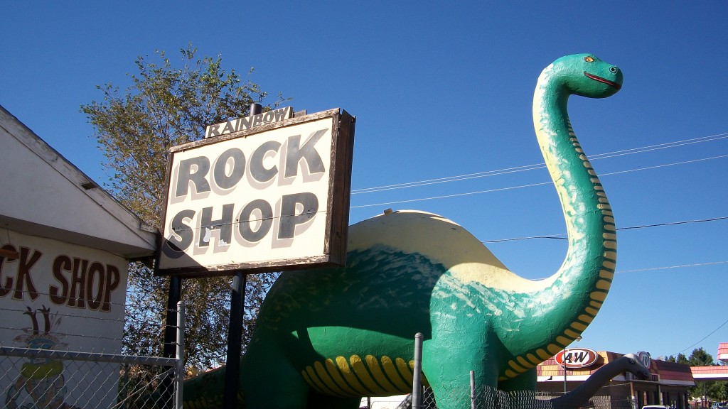 Dinosaur at a rock shop in Arizona