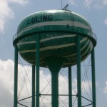 The Watermelon Water Tower in Luling, Texas.
