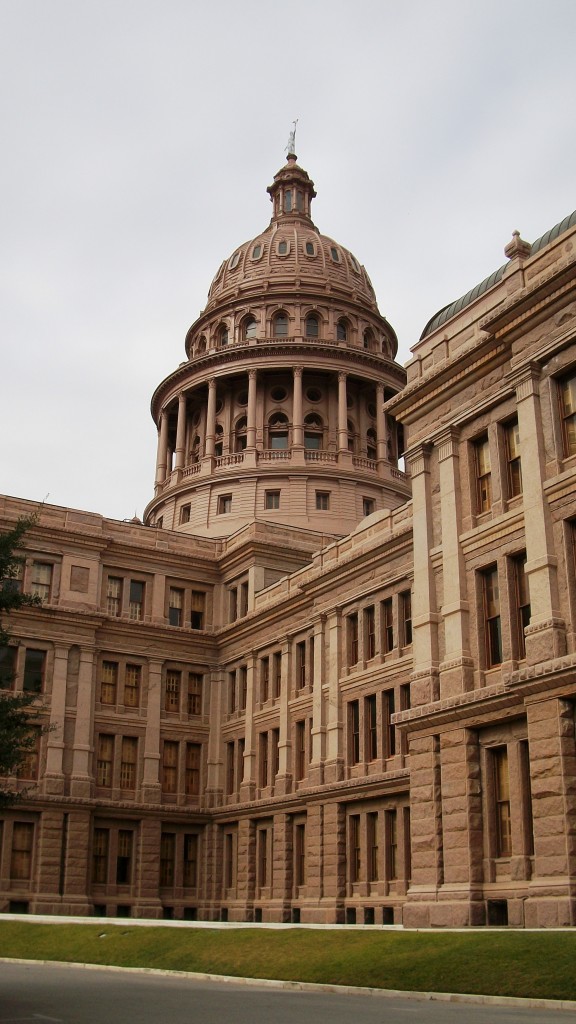 A capital Capitol Building in Austin, Texas.