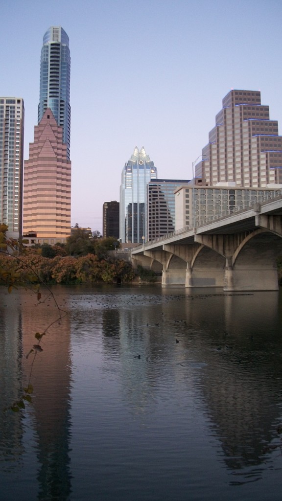 Beautiful downtown Austin at sunset... no bats.