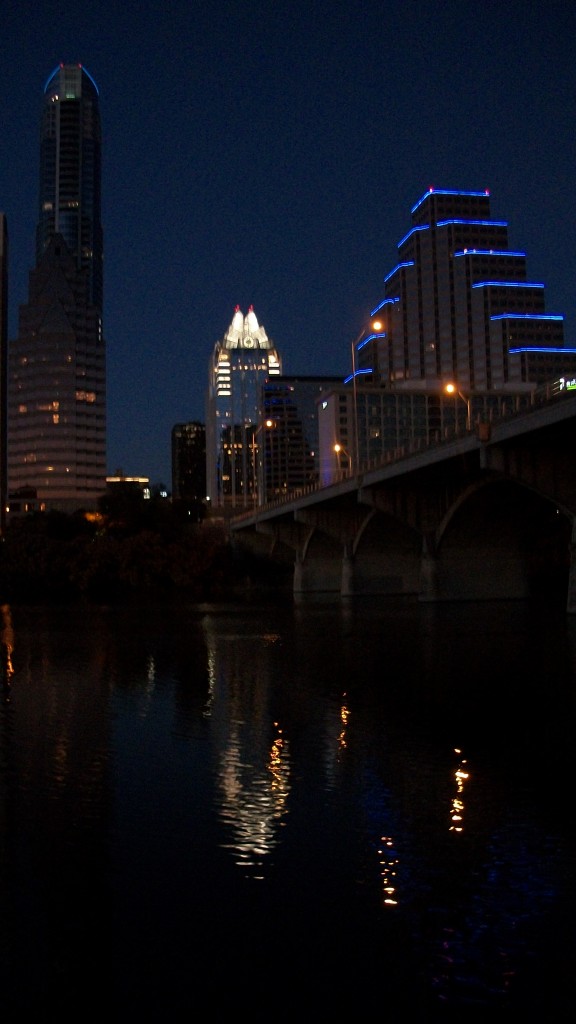 Beautiful downtown Austin after sunset. 